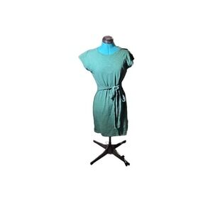 J.Crew Factory Short Sleeve Tie-Waist T-Shirt Dress Green XS